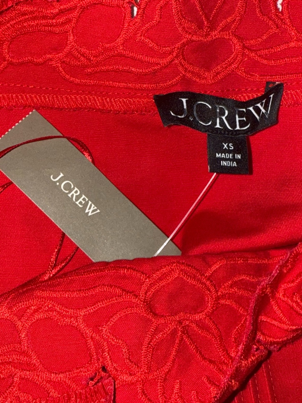J. Crew Red Lace-Trim Chemise - Picture 3 of 8